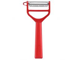 Opinel Pelador T-Duo de plástico rojo, para pelar verduras y preparar julianas, apto para lavavajillas, 254625