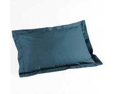 Douceur d Intérieur Lina de Almohada de Volante Plana, algodón, Azul Noche, 50 x 70 cm