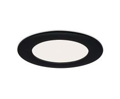 Briloner - Luminaria empotrada LED, lámpara empotrada LED, lámpara de techo 7 vatios, 600 lúmenes, 4.000 Kelvin, IP44, negro mate, 120x28mm (DxH)