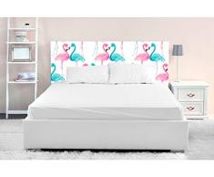 Oedim - Cabecero Cama PVC Impresión Digital Flamencos Azules y Rosas 100 x 100 cm | Disponible en Varias Medidas | Cabecero Ligero, Elegante, Resistente y Económico