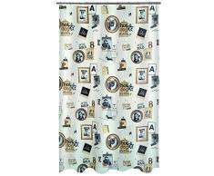 Spirella colección Pose, Cortina de Ducha Textil 180 x 200, 100% Polyester, Multicolor, Tela, Negro/Dorado, x cm