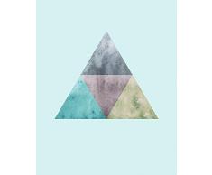Komar Wandbild Von Triangles Top Blue | Poster, Bild, Wohnzimmer, Schlafzimmer, Dekoration, Kunstdruck | ohne Rahmen | P101B-40x50 fotomural, carbÃ³n