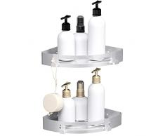SXCDD Baño divisor plata baño estante ducha cesta con ganchos esquina ducha estante