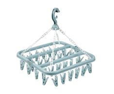 Msadgy Tendedero Colgante - 32 Perchas Plegables a Prueba de Viento, para secar Calcetines, Ropa de bebé, Sujetadores, Toallas, Ropa Interior, Sombreros, Bufandas, Pantalones, Guantes
