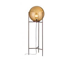 WOFI - Lámpara de interior, para salón, lámpara de pie, lámpara de pie, lámpara de pie, color marrón antiguo, cristal clásico de 40 W, color marrón