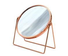 RIDDER Espejo de Maquillaje, Espejo de pie de Verano, Cobre/Oro Rosa, con 5 aumentos, manejable, Moderno