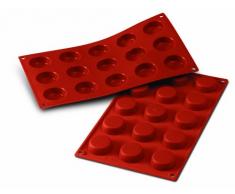 SF043 Molde de Silicona Forma Mini Tartas, 15 cavidades en Color Terracota