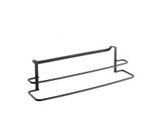 Metaltex Italia S.P.A. Barra para Trapos de Cocina Doble, Negro, 38 x 10 x 9