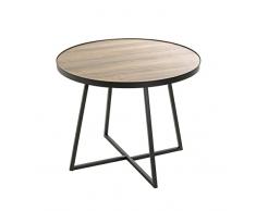 Haku Möbel Mesa Auxiliar, Metal, Roble Negro, 60 x 48 cm