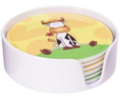 Platex MB 92120010253 vajilla de melamina de 6 posavasos Mr Vache