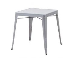 Italian Concept Best Contract, Mesa Apilable de Aluminio Lacado, Gris, Ãºnica