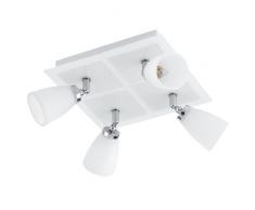 Eglo KATORO Interior G9 33W Color blanco iluminación de techo - Lámpara (Dormitorio, Salón, Interior, Color blanco, IP20, Color blanco, Vidrio, Acero)