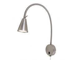 Briloner Leuchten LED, lÃ¡mpara de Cama con Brazo Flexible, Interruptor de Encendido/Apagado, 4 vatios, 400 lÃºmenes, 3,000 Kelvin, 4 W, NÃ­quel Mate