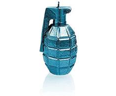 Candellana Hecho a Mano Grenade Vela de Regalo - Divertida - Vela Decorativa - Decoración del Hogar - Regalos para Amigos - Mecha de Algodón - Tiempo de Quemado 12h - Vela Blue Metallic