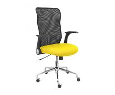 Piqueras Y Crespo (PIQU7) Silla Minaya Respaldo Malla Negro Asiento Bali Amarillo Oficina, Talla unica