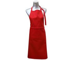 Patisse 7001N - Delantal sin lazada (algodón, 94 x 72 cm), color rojo