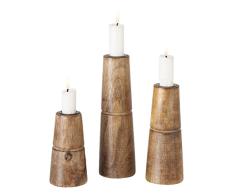 Boltze Hotou 2025159 - Candelabro de Madera (3 Piezas, diseÃ±o Elegante, Mesa de Comedor y cÃ³moda, Estilo Bohemio)