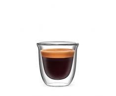 Bialetti Set 2 Vaso Double Wall Firenze, 80ml, Aislamiento TÃ©rmico, Vidrio Borosilicato
