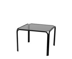 Piqueras Y Crespo (PIQU7) Mesa IbaÃ±ez chasis Negro Cristal fumÃ© Mesas de recepciÃ³n, Talla Unica