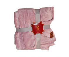 miasuite i sogni italiani, Manta de Invierno de Forro Polar, hipoalergÃ©nica, 130 x 160 cm, Color Rosa, Efecto Terciopelo Brillante, diseÃ±o Elegante, Suave al Tacto, Lavable a mÃ¡quina.