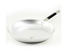 Ollas Agnelli Pan avellanado Baja, Aluminio, 3 mm de Espesor, con Mango Tubular de Acero Inoxidable Cool, de Plata, 40 cm