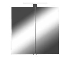 Cavadore Armario con Espejo, Madera, Blanco, 20 x 60 x 60 cm