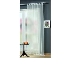 Home Fashion Cortina Voile Uni, poliÃ©ster, Blanco, 245Â x 140Â cm