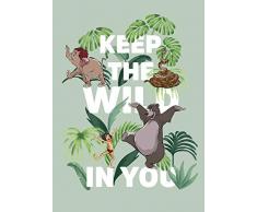 Komar Disney Wandbild Von Jungle Book Keep The Wild | Kinderzimmer, Babyzimmer, Dekoration, Kunstdruck | ohne Rahmen | WB090-50x70 fotomural, carbÃ³n