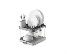 Joseph Joseph Duo - Escurreplatos para Utensilios de Cocina con Cacerola y Boquilla, Color Gris