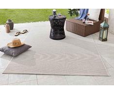 bougari Match en de y Exterior Alfombra, Polipropileno, Color Crema, 150Â x 80.0Â x 0,8Â cm