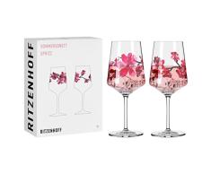 RITZENHOFF 3461006 Sprizz - Juego de 2 vasos de aperitivo (500 ml, serie Sommersonett nÂº 11 + 12), diseÃ±o de Asia rojo, fabricado en Alemania