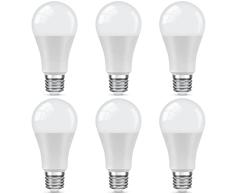 LEDYA Bombilla de rosca E27, 13 W, 1200 lúmenes, E27, equivalente a bombilla incandescente de 100 W, luz blanca diurna de 6000 K, bombilla de ahorro de energÃa A60, paquete de 6