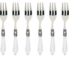 Bugatti Oxford OXB1T-N3217 Tenedores para Tartas (Juego de 6) - Acero/ABS (acrilonitrilo butadieno estireno) - 21 x 18 x 3 cm - Lote de Protectores de