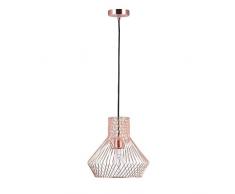 Lámpara colgante LED en jaula de metal, cobre, 60 W, 29 x 27,7 cm