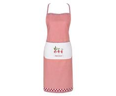Clayre & Eef PPL41 - Delantal de Cocina (70 x 85 cm, 100% algodÃ³n), diseÃ±o Retro, Color Rojo