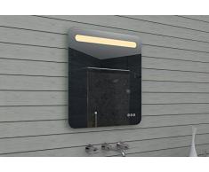 Lux-aqua LED de baÃ±o Espejo, Vidrio, Aluminio, Vidrio, Aluminio, 60 x 65 x 3 cm