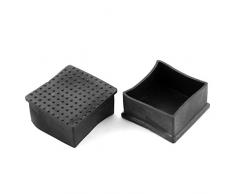 Muebles Silla Escuadra Protector De Pata Base De Goma 60mmx60mm 2 piezas Negro