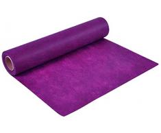 Viphome camino de mesa efecto tela 30 x 720 cm, ciruela, 30 x 720