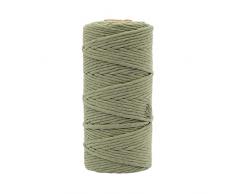 Vaessen Creative Hilo de macramÃ© verde oliva, m, 100% algodÃ³n, disponible en varios colores, manualidades, decoraciÃ³n flores, colgante de pared, portavelas, atrapasueÃ±os, 3 mm x 100m