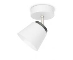 Philips myLiving Dender - Barra de focos, LED, 1 luz, cepillado, iluminación interior, luz blanca cálida, IP20, color blanco