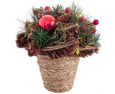 Maceta Navidad Mimbre Completa 22 cm