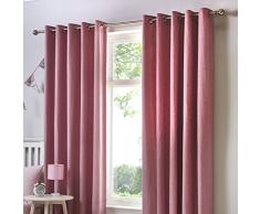 Fusion Sorbonne - Cortinas con Forro y Ojales (de algodÃ³n), Color Liso, algodÃ³n, Blush, 90x90 (229 x 229 cm)