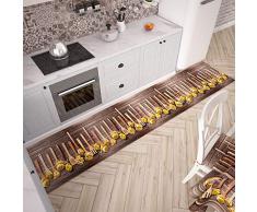 PETTI Artigiani Italiani, Alfombrilla de Cocina Antideslizante, Alfombra Rectangular de Microfibra, Diseño Moderno, 100% Made in Italy, Cuchara de Pasta, 54x140 cm