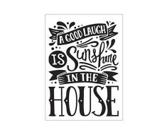 Darice A6, Carpeta de EstampaciÃ³n, Plantilla A Good Laugh is Sunshine House, Transparante