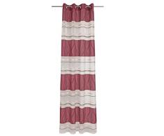 Deko Trends Cortina con Ojales, Tela, wollweiÃ-Rot-Taupe, 245.0x137.0x245.0 cm