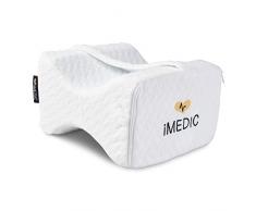 iMedic Almohada de Espuma viscoelástica para Dormir CojÃn ortopédico alineación Personas Que Duermen de Lado, Jacquard Blanco
