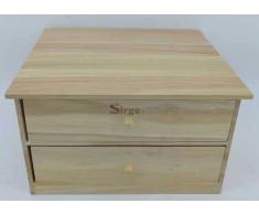 Cajonera de madera con dos cajones para máquinas de pasta Sirge