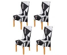 OKYUK Juego de 4 Fundas elásticas para sillas de Comedor, Cubiertas Protectoras para sofás, extraÃbles y Lavables, para cenar, Salones, Fiestas, decoración del hogar, Color Negro, Gris, Blanco