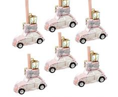 Talking Tables AMZ-DECCAR-PNK, 6 Decoraciones de Ã¡rbol de Navidad para Coche, Bolas de Cristal para Colgar, Regalos para Ella, Rellenos de Calcetines, Talla Ãºnica