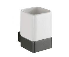 Wenko 23893100 Montella - Vaso para cepillos de Dientes (7,3 x 10,4 x 10,2 cm, Aluminio), Color Gris